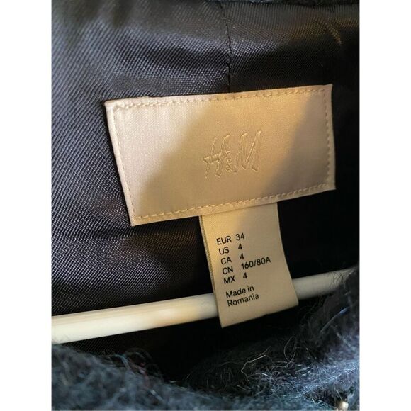H&M Wool Blend Zip Up Coat - Picture 3 of 6